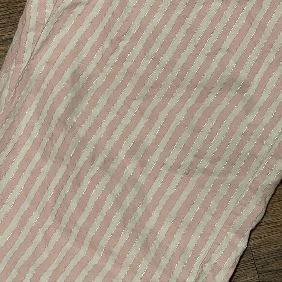 Victoria’s Secret Striped Long Sleeve Pants Pajama Set Pink White Silver Medium - Picture 2 of 15